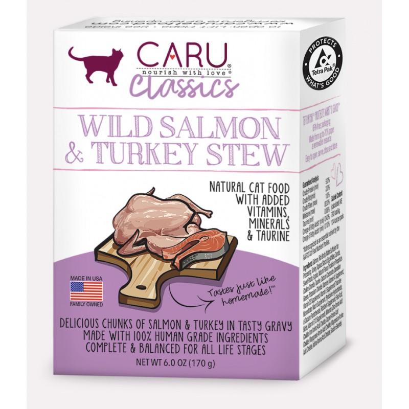 Caru Wild Salmon & Turkey Stew For Cats 6oz